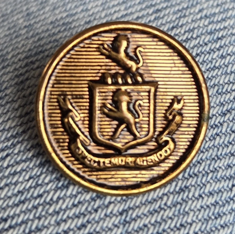 Vintage Spectemur Agendo Lion Crest Blazer Buttons Set of 7 Bronze Gold Tone